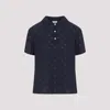 Acne Studios Polka Dot Polo Polo Shirt Blue In Navy Blue