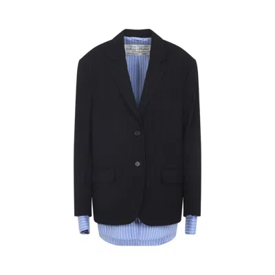 ACNE STUDIOS NAVY BLUE VISCOSE BLAZER