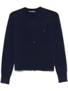 Acne Studios Knitwear Crew Neck Cardigan In Blue