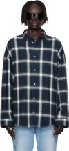 Acne Studios Checked Pattern Button-down Shirt In Blue