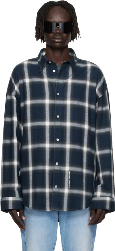 ACNE STUDIOS NAVY BUTTON-UP SHIRT