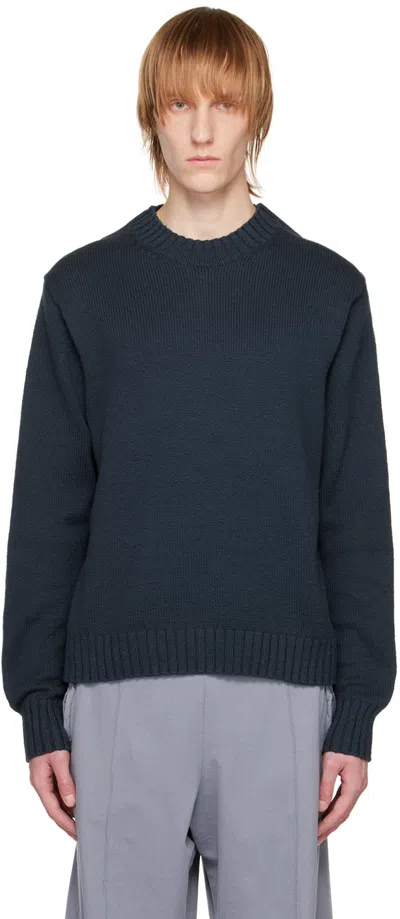 Acne Studios Navy Crewneck Sweater In D98 Midnight Blue