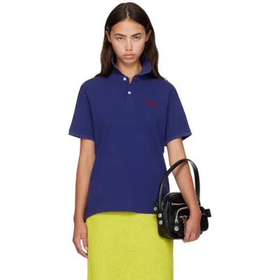 Acne Studios Navy Embroidered-logo Polo In Bg3 Navy