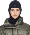 Acne Studios Navy Face Logo Balaclava In Ahe Navy Melange