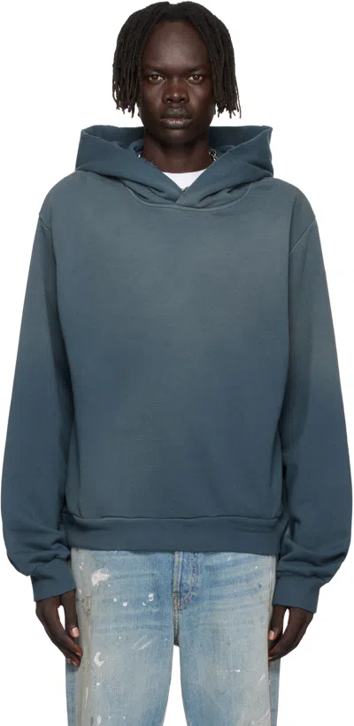 Acne Studios Navy Logo Hoodie In Blue