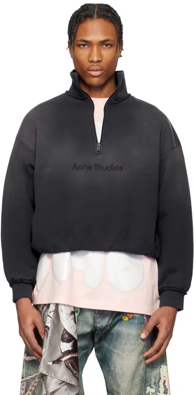 Acne Studios Navy Logo Sweatshirt In 885 Navy Blue