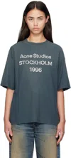 Acne Studios Navy Long Sleeve Logo T-shirt In Blue