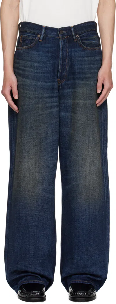 Acne Studios Navy Loose Fit 1981 Jeans In Blue