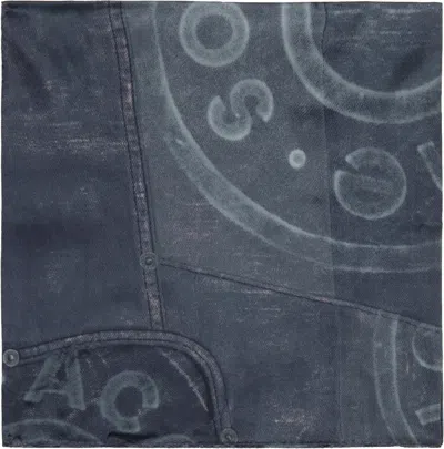 Acne Studios Navy Printed Silk Scarf