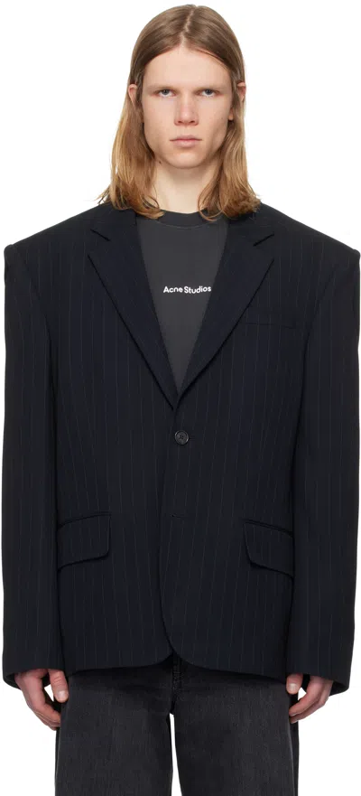 Acne Studios Navy Relaxed Fit Blazer In Bg3 Navy