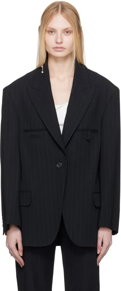 Acne Studios Navy Single-breasted Blazer In 885 Navy Blue