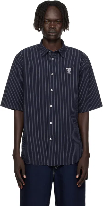 Acne Studios Short Sleeve Cotton Logo Shirt In Multi