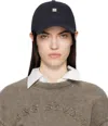 Acne Studios Cunov Face Logo Plate Baseball Cap In 885 Navy Blue