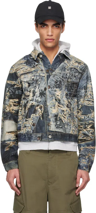 ACNE STUDIOS NAVY TROMPE L'OEIL DENIM JACKET