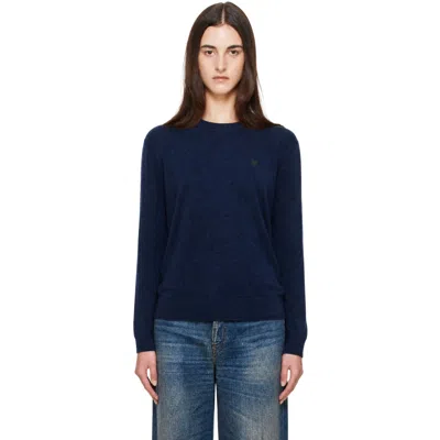 Acne Studios Navy Yak Wool Sweater In Purple