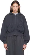 Acne Studios Navy Zip Hoodie In Aam Ocean Blue
