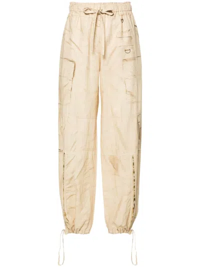 Acne Studios Neutral Printed Drawstring Trousers In Neutrals