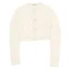 Acne Studios Cropped-cardigan Aus Einem Wollgemisch In White