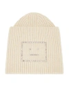 Acne Studios New Crystal Face Beanie In Oatmeal Melange