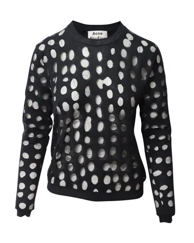 Acne Studios Ninah Dots Jumper In Black Cotton Blend