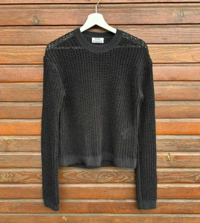 Pre-owned Acne Studios Ninon Linen Open Knit Sweater In Black