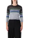 Acne Studios Fairislepattern Wool Sweater In Gray