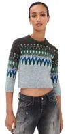 Acne Studios Kordics Nordic Shrunken Sweater In Multi