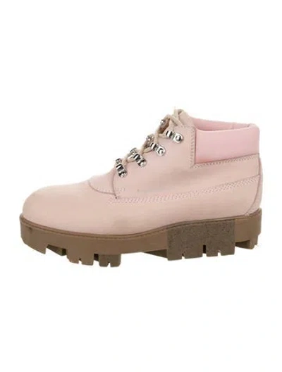 Pre-owned Acne Studios Nubuck Lace-up Boots In Pink