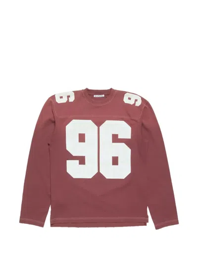 Acne Studios Number-print Long-sleeve Sweatshirt In Red