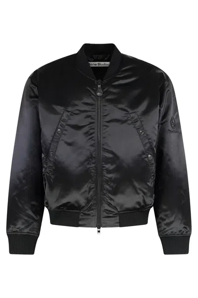 Acne Studios Men's Nylon Bomber Jacket In Black