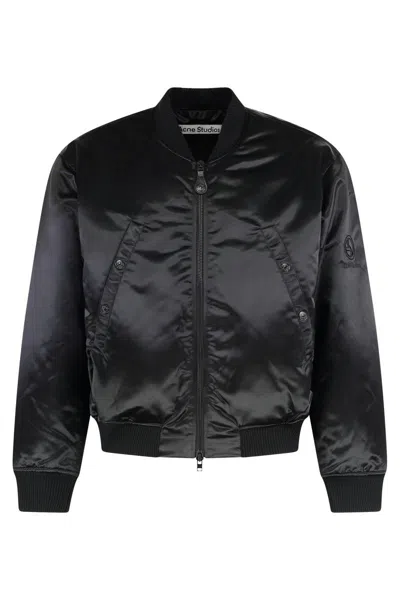 Acne Studios Men's Nylon Bomber Jacket In Black