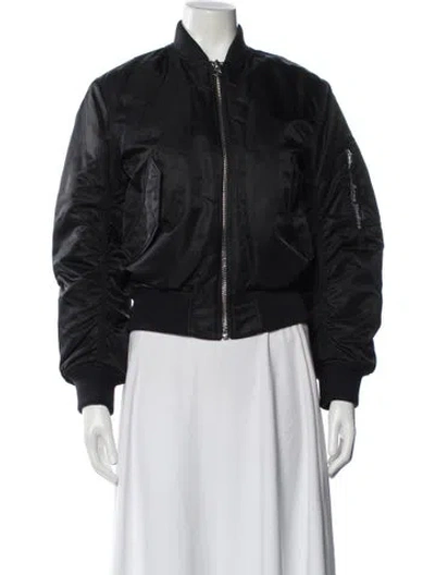 Pre-owned Acne Studios Nylon Bomber Jacket In Black
