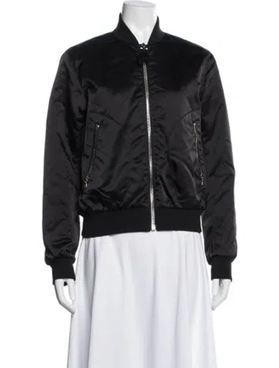 Pre-owned Acne Studios Nylon Bomber Jacket In Black