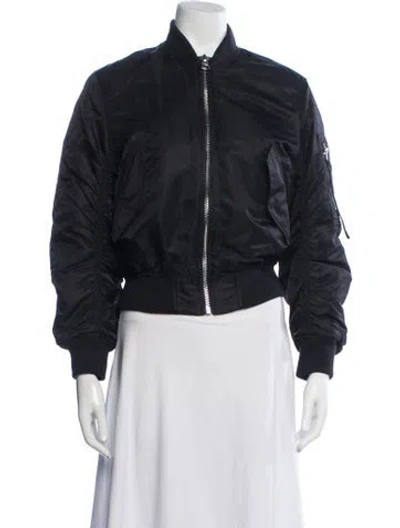 Pre-owned Acne Studios Nylon Bomber Jacket In Black