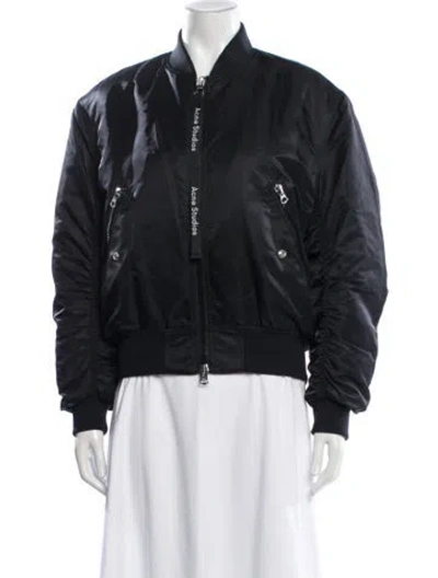 Pre-owned Acne Studios Nylon Bomber Jacket In Black