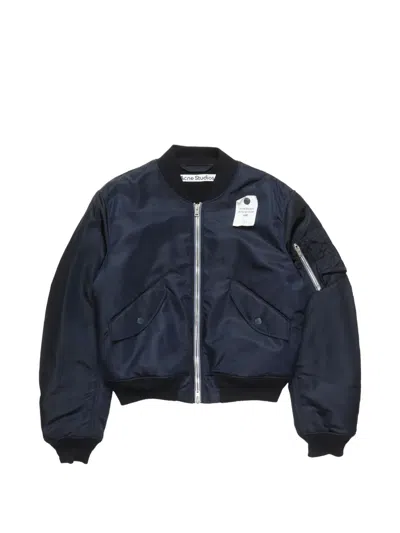 Acne Studios Nylon Bomber Jacket In Blau