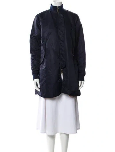 Pre-owned Acne Studios Nylon Bomber Jacket In Blue