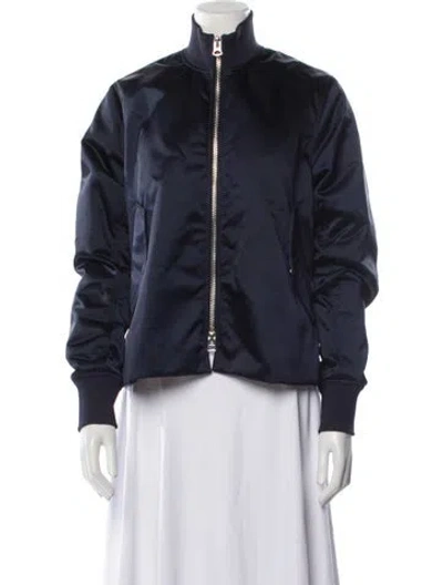 Pre-owned Acne Studios Nylon Bomber Jacket In Blue