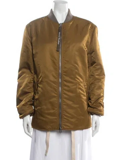 Pre-owned Acne Studios Nylon Bomber Jacket In Brown