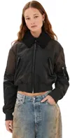 Acne Studios Bomber Jacket Furry Collar In Dark Brown