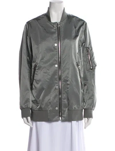 Pre-owned Acne Studios Nylon Bomber Jacket In Gray