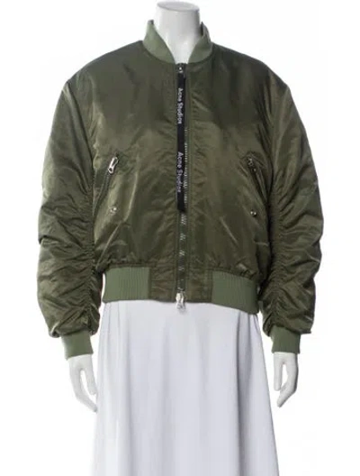 Pre-owned Acne Studios Nylon Bomber Jacket In Green