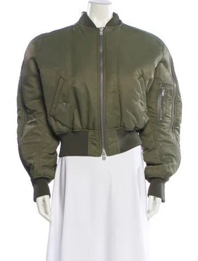 Pre-owned Acne Studios Nylon Bomber Jacket In Green