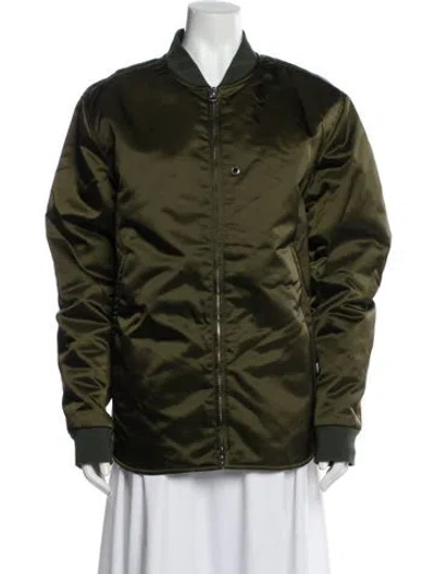 Pre-owned Acne Studios Nylon Bomber Jacket In Green