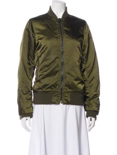Pre-owned Acne Studios Nylon Bomber Jacket In Green