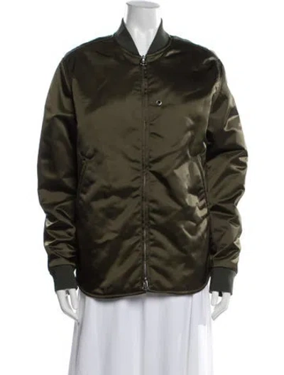 Pre-owned Acne Studios Nylon Bomber Jacket In Green
