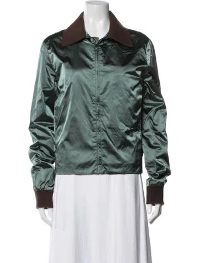 Pre-owned Acne Studios Nylon Bomber Jacket In Green