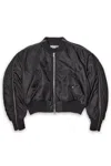Acne Studios Nylon Bomber With Zips Black In Black