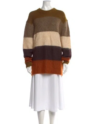 Pre-owned Acne Studios Nylon Colorblock Pattern Sweater In Neutral