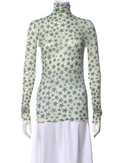 Pre-owned Acne Studios Nylon Graphic Print Top In Green